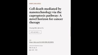 Cell death mediated by nanotechnology via the cuproptosis pathway: A novel horizon fo... | RTCL.TV