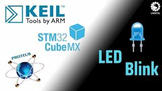 LED Blink in STM32f401RE using STM32CubeMX + Keil + Proteus