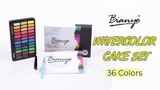 Bianyo Artist Watercolor Cakes Set Art Painting Kit with Watercolor Paper, 36 Colors