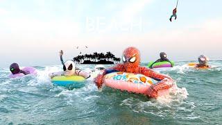 Enjoy On The Beach vs ALL Spider-Man Bros ( 42 Minutes )