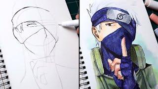 How to draw Kakashi step by step | Coloring And Sketching In Real Time!