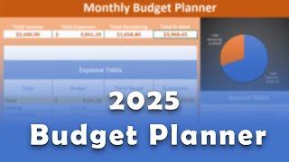 2025 Budget Planner | Never loose track of your money and meet all your financial goals