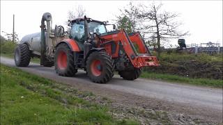 épandage de lisier / Kubota M7151 & tonne à lisier Pichon