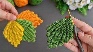 Wow!.  It's Very Easy! How to make a super eye-catching crochet leaf.Great crochet knitting pattern