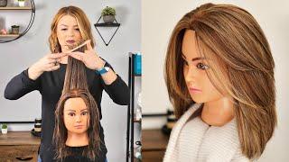 SHORTER LAYERED HAIR CUT | HOW TO CUT SHORT LAYERS | FACE FRAMING | TUTORIAL