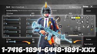 NEW UPDATE 3.4BEST SENSITIVITY CODE + CONTROL SETTINGS BGMI/PUBG MOBILE