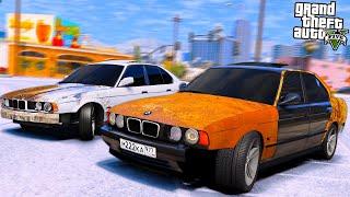 ОПЕРСКАЯ ЕЗДА В GTA 5 - ПАРНЫЙ ДРИФТ НА РЖАВЫХ BMW M5 E34! ВАЛИМ БОКОМ НА ДВУХ РАЗБИТЫХ БМВ! ВОТЕР