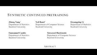 Synthetic continued pretraining