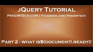 What is $document ready function in jquery