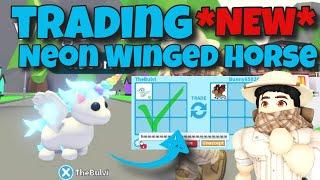 TRADING *NEW* NEON WINGED HORSE in ADOPT ME! | ROBLOX