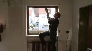 Fensterfräse: Altfenster ausbauen mit Montagefräsen BEPo FFS | Fensterfugenfräse |Schnitt in Leibung