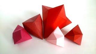 Paper Diamond Easy - DIY Origami Diamond Tutorial (with Glue)