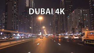 Dubai's Main Road - Late Night Drive - Dubai 4K