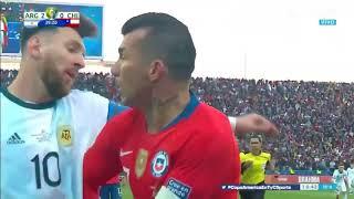 PELEA ENTRE GARY MEDEL Y LEONEL MESSI