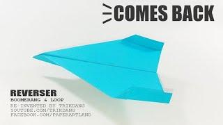 BOOMERANG PAPER PLANE TUTORIAL - How to make a Paper Airplane that COMES BACK | ReverseR