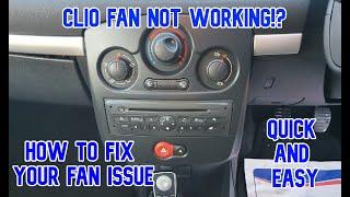 Renault Clio heater fan not working. How to fix your fan issue on your car. Heating not working.