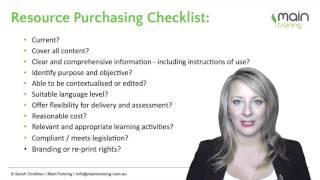 Checklist For Buying Training Materials