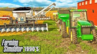 GIANT 1990'S AMERICAN CORN HARVEST! (WISCONSIN MAP) | FARMING SIMULATOR 1990'S