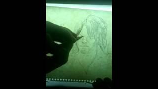 Laspe pencil skecth of Norman Reedus as Daryl Dixon on AMC The Walking Dead