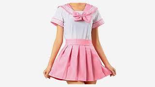 MUST SEE review for SuperHero/Cosplay !! WenHong Japan School Uniform Dress Cosplay Costume Anime..