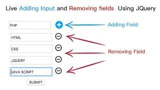 Live Adding Input and Removing fields Using JQuery