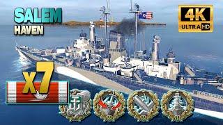 Крейсер Салем на карте Хейвен, урон 289к - World of Warships