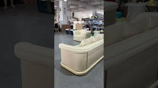 Customized luxury leather sofa just finished #sofadesign #customizedfurniture #sofamanufacturer