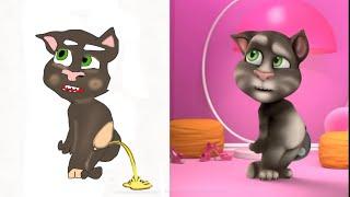 Talking Tom Super Birthday Cake Drawing Meme | Funny Talking Tom