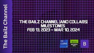 The Bailz Channel (and Collabs) Milestones (Feb 13, 2023 - Mar 10, 2024)