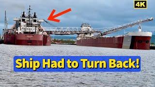 ️ Ship Trouble Grows — 1,000-Footer Turns Back, Offloads!