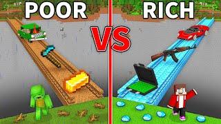 JJ's RICH Bridge vs Mikey's POOR Bridge Survive Battle in Minecraft - Maizen