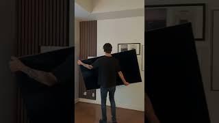 Wood slat wall panel installation
