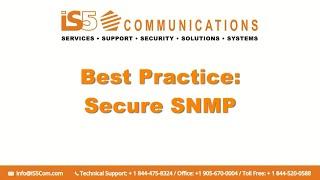 Best Practice : Securing SNMP