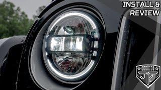 NEW STYLE Jeep Wrangler LED Headlights -- Install, Testing, and Review