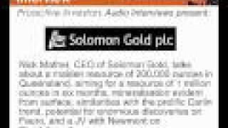 Nick Mather, CEO of Solomon Gold, talks to Proactive Investors