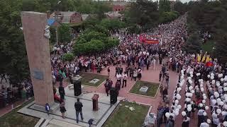 "Бессмертный полк" - 2018 в Сальске с высоты птичьего полета