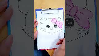 How to easily draw a cute cat for Barbie #shorts