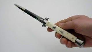 Switchblade - Stiletto 28cm - 11” Imitation Ivory - Bayonet blade - Frank Beltrame FB-S28B-IIV