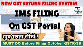 Watch LIVE - How IMS Dashboard Works & Filing October 2024 GSTR 3B On New Gst Portal!