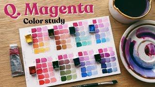 Watercolor color study - Quin Magenta