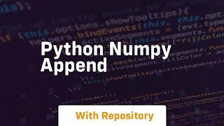 python numpy append