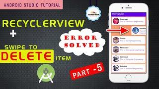 Recyclerview part-5 | swipe to delete item from recyclerview in android studio