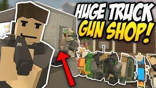 HUGE TRUCK GUN SHOP - Unturned Mobile Shop | So Many Customers!