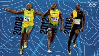 Usain Bolt wins 100m gold three times in a row! 