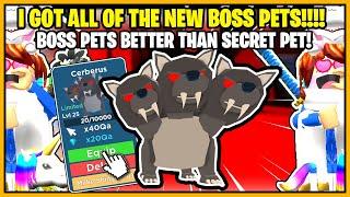 CLICKING CHAMPIONS - NEW BOSS PETS! I GOT ALL BOSS DROPS! PETS BETTER THAN SECRET PETS! - ROBLOX