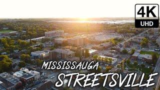 Streetsville Mississauga, Canada Cinematic 4K Drone Footage - Summer Golden Hour and Sunset