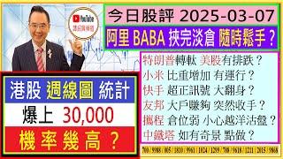 港股 爆上30,000 機率幾高/阿里 BABA 挾完淡倉 隨時鬆手？/小米 比重增加 有運行？/快手 超正訊號 大翻身？/友邦 大戶突然收手？/攜程  小心越洋沽盤/2025-03-07