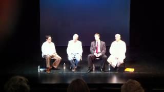 Michael Edwards talking about "Hamlet, Prince of Cuba" during a panel at Asolo Theater.