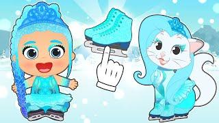 BABIES ALEX AND LILY ️ Kira and Lily dress up as Ice Princess Skaters