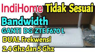 INDIHOME lemot tidak sesuai paketan...Ganti Saja Dengan Modem Router ZTE F670 L dual Frekwensi....